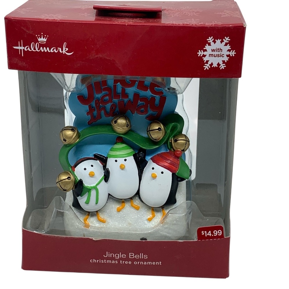 NEW Hallmark Jingle All the‎ Way Penguins Musical Christmas Tree Ornament